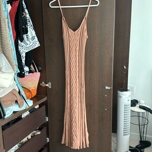 Long Equipment knit tan tank dress size small